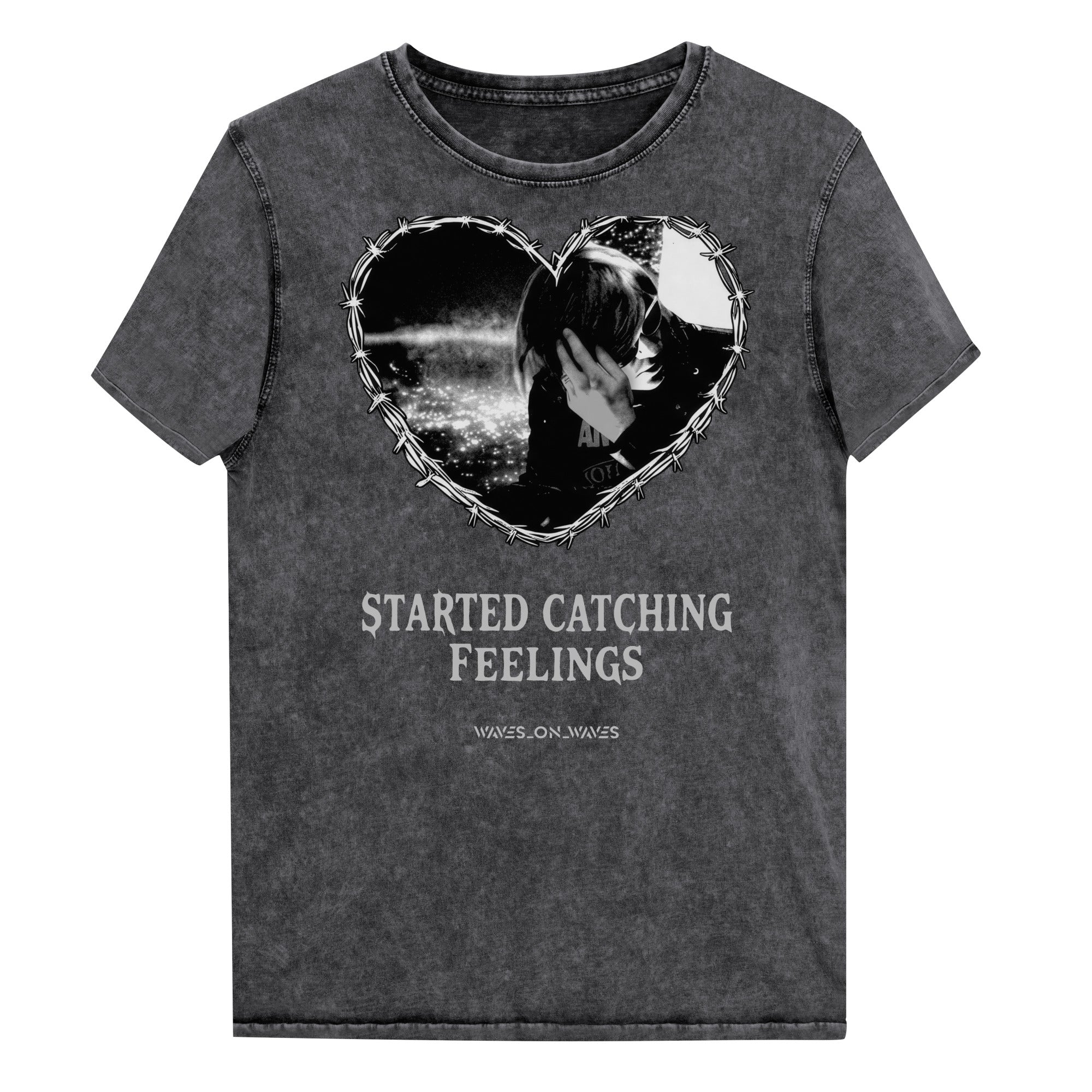 Started Catching Feelings | Denim T-Shirt – Waves_On_Waves